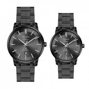 Alexandre Christie AC 1030 Full Black Steel Couple